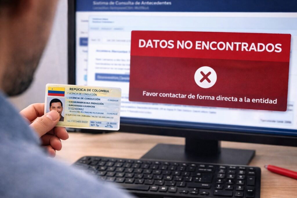 canje Carnet no verificable en el sistema colombiano