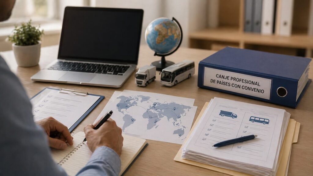 canje profesional de paises con convenio